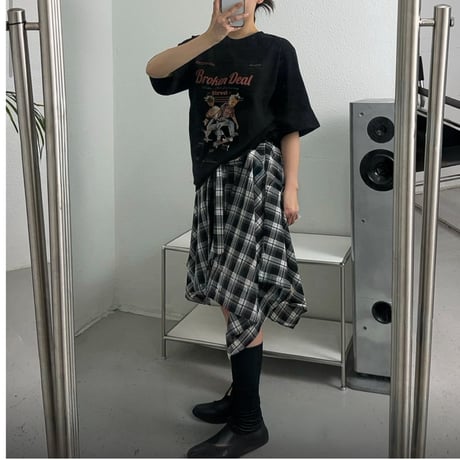 ビッグT "SKATER" 【WHITE/BLACK】