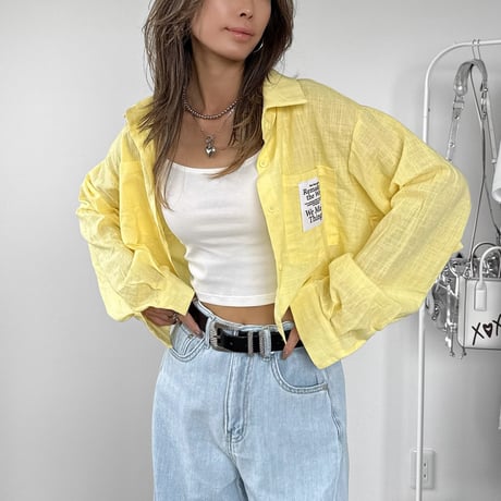シアークロップドシャツ【YELLOW】