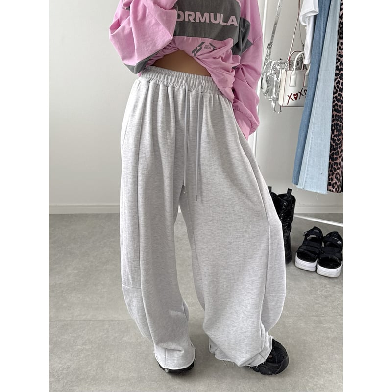 カーブシルエット ライン パンツ スウェットパンツ 2色 hra128 カーブシルエット ライン パンツ スウェットパンツ 2色 hra128