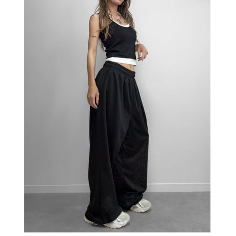 メッシュワイドパンツ 【BLACK】