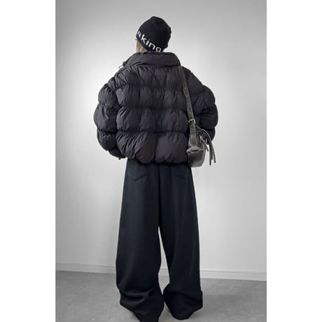裏起毛バレルレッグスウェットパンツ【BLACK】
