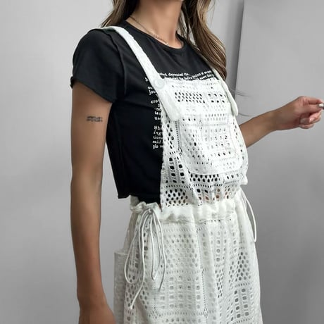 エアリークロシェサロペット【WHITE】