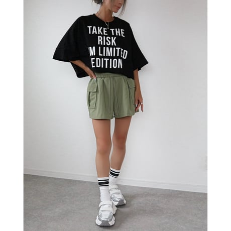 クロップドスウェットT 【BLACK】