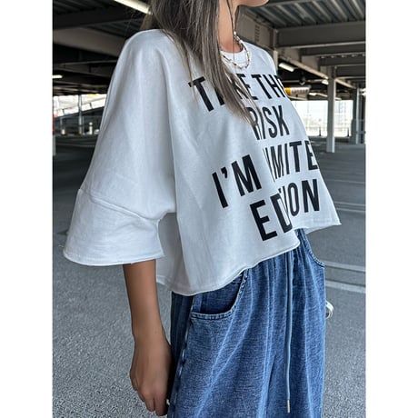 クロップドスウェットT 【WHITE】