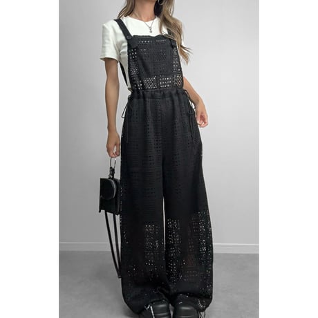 エアリークロシェサロペット【BLACK】