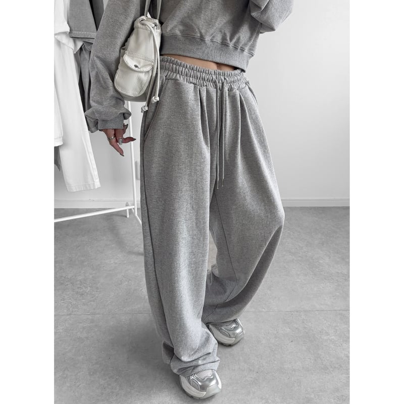 クロップドスウェットSET UP【GRAY】 | Welina