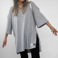 UネックサイドスリットBIG T 【GRAY】