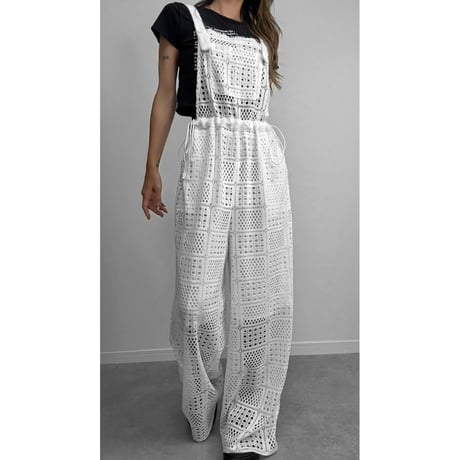 エアリークロシェサロペット【WHITE】