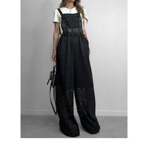 エアリークロシェサロペット【BLACK】
