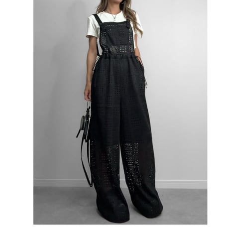 エアリークロシェサロペット【BLACK】