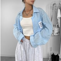 シアークロップドシャツ【BLUE】