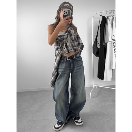 ウォッシュバギーカーブDENIM