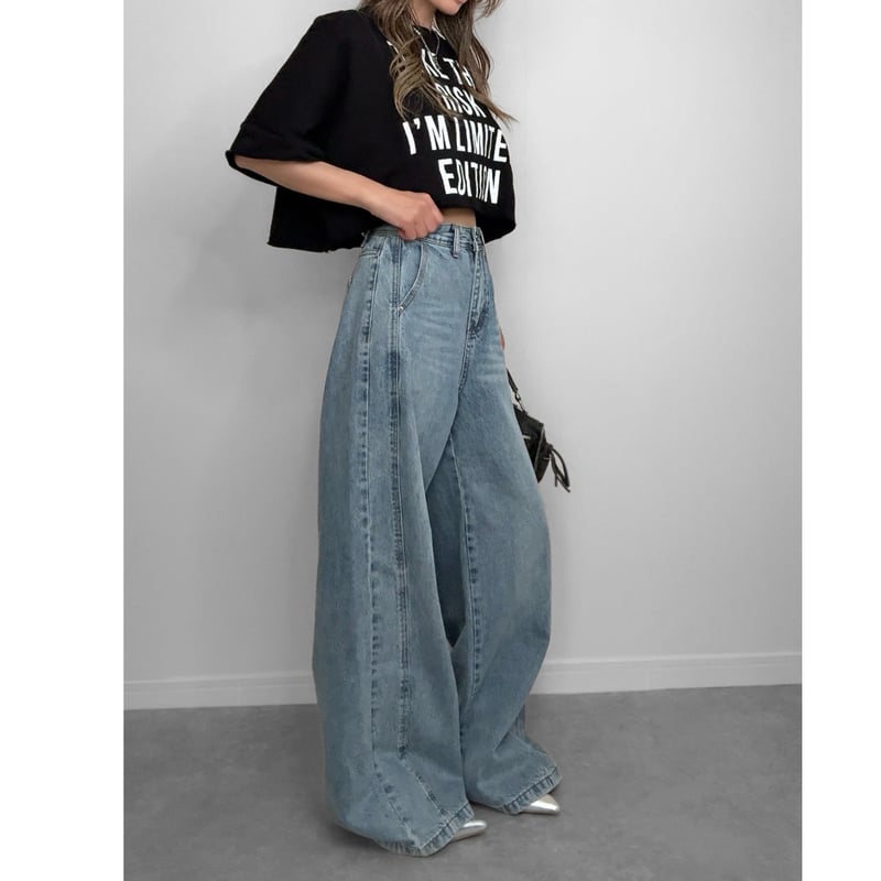 PRADA サイドライン ストレートデニム サイドラインルーズストレートデニム | Welina