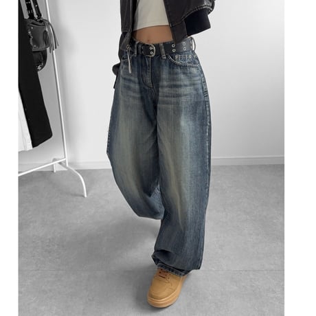 ウォッシュバギーカーブDENIM