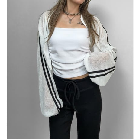 カップINシャーリングキャミソール【WHITE/BLACK】