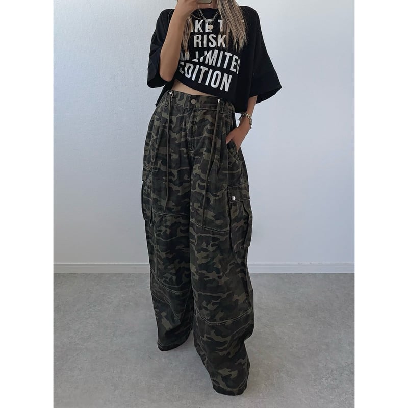 カモフラージュカーゴワイドパンツ | Welina 
