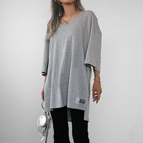 UネックサイドスリットBIG T 【GRAY】
