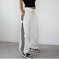 2WAYサイドラインワイドパンツ【WHITE】