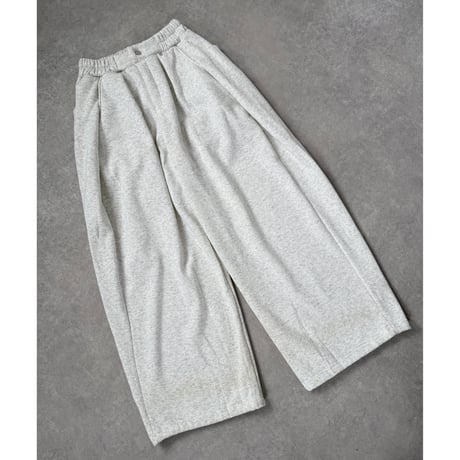 裏起毛バレルレッグスウェットパンツ 【MELANGE WHITE】