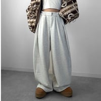 裏起毛バレルレッグスウェットパンツ 【MELANGE WHITE】