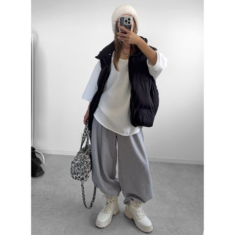 裏起毛UネックT 【WHITE】