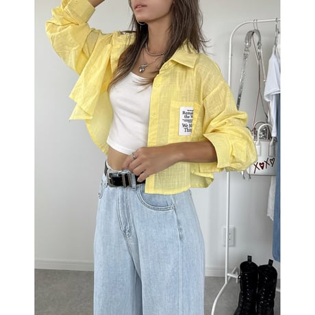 シアークロップドシャツ【YELLOW】