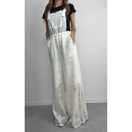 エアリークロシェサロペット【WHITE】
