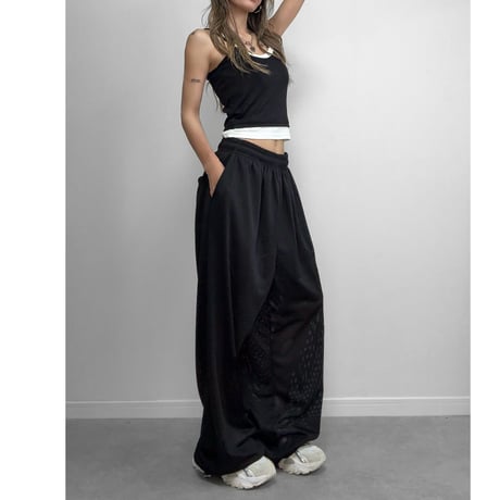 メッシュワイドパンツ 【BLACK】