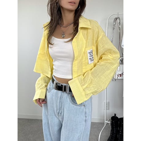 シアークロップドシャツ【YELLOW】