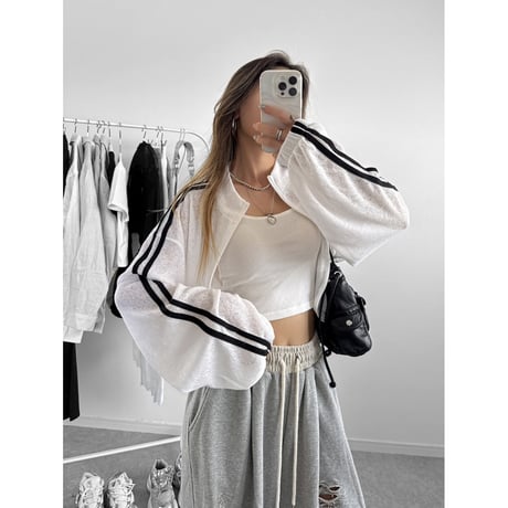 サイドラインシアークロップドJK【WHITE】
