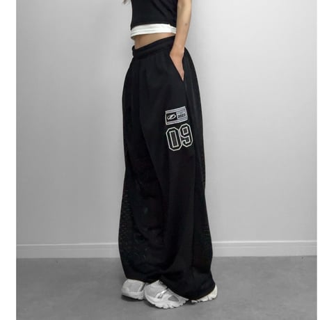 メッシュワイドパンツ 【BLACK】