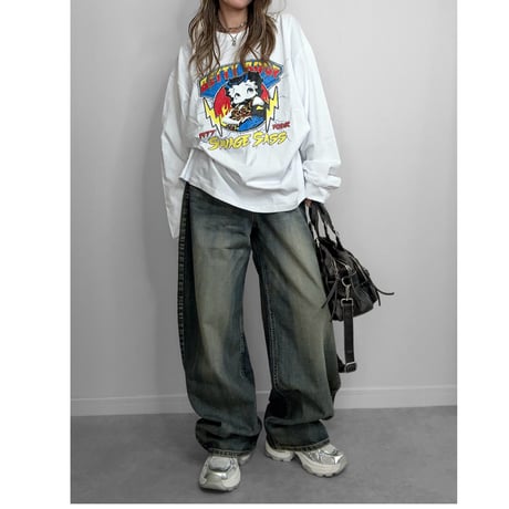ワイドロンT  "BETTY ROCK" 【WHITE】