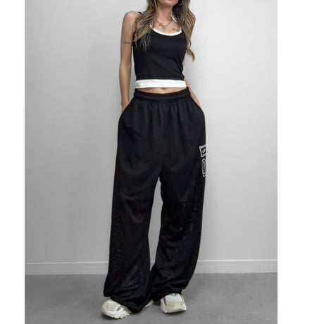 メッシュワイドパンツ 【BLACK】