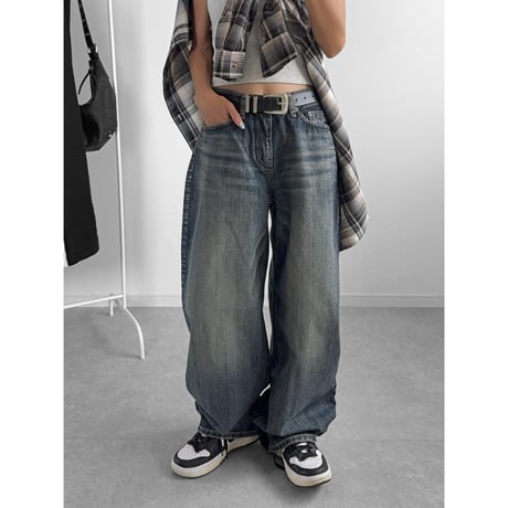 ウォッシュバギーカーブDENIM