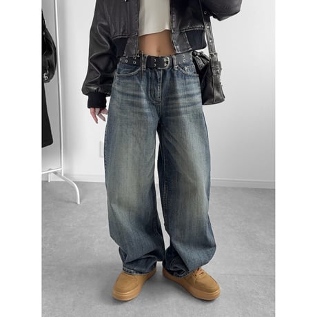 ウォッシュバギーカーブDENIM