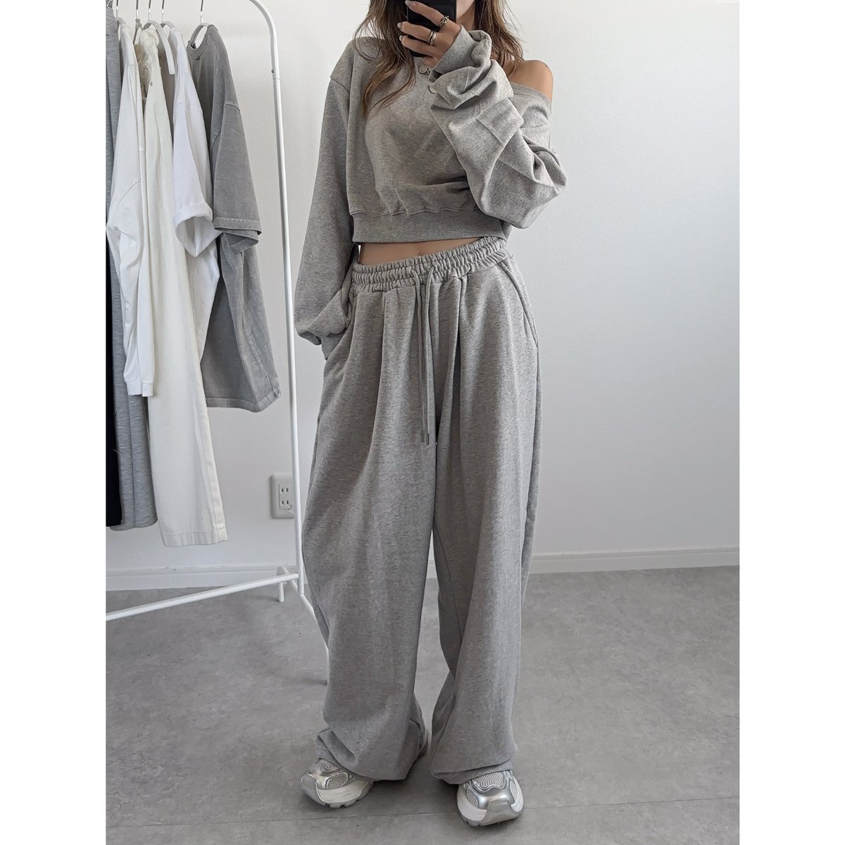   Jeans グレー クロップドスウェット codegraphy トレーナー スウェット CGP arch logo color