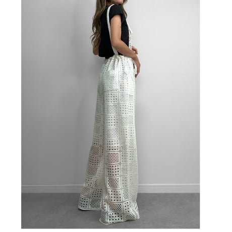 エアリークロシェサロペット【WHITE】