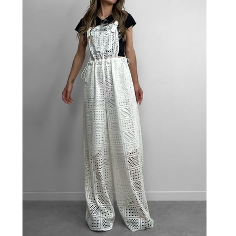 エアリークロシェサロペット【WHITE】