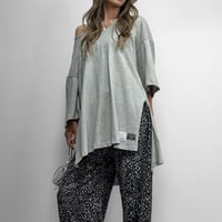 UネックサイドスリットBIG T 【GRAY】