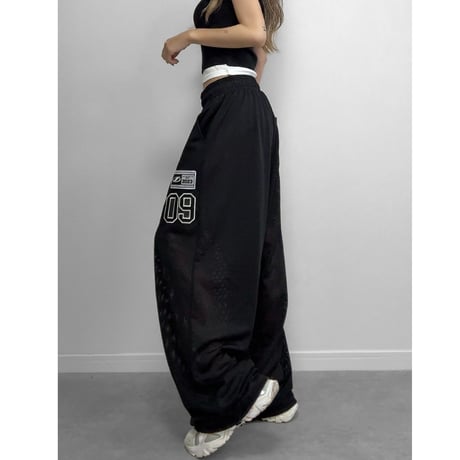 メッシュワイドパンツ 【BLACK】