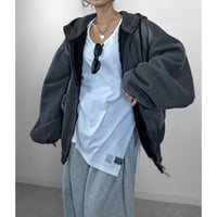 BIGポケットフーディーボアデニムJK【CHARCOAL】