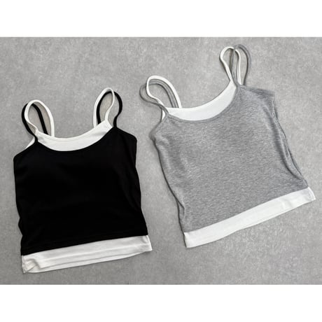 カップINレイヤードキャミソール【GRAY】