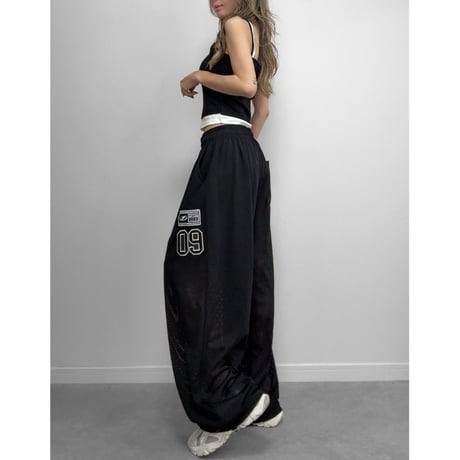 メッシュワイドパンツ 【BLACK】