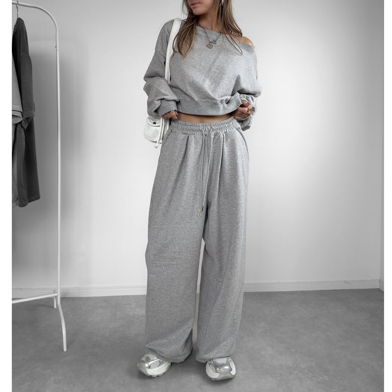   Jeans グレー クロップドスウェット クロップドスウェットSET UP【GRAY】 | Welina