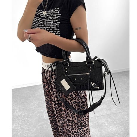 2WAYエコレザースタッズBAG