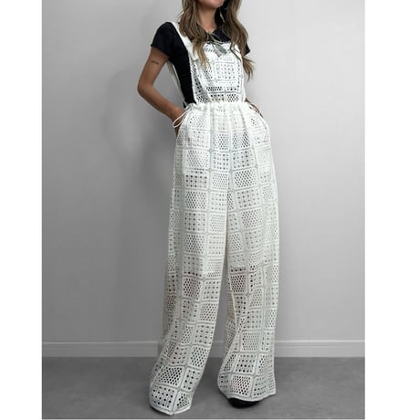エアリークロシェサロペット【WHITE】
