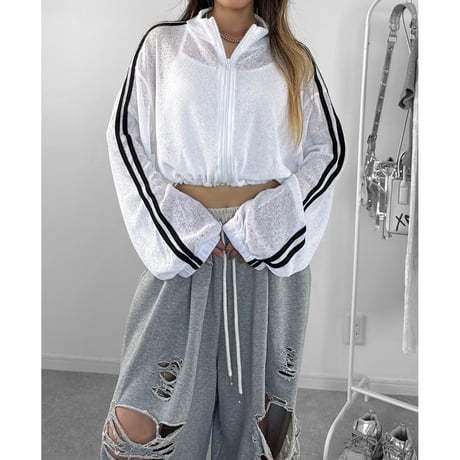 サイドラインシアークロップドJK【WHITE】