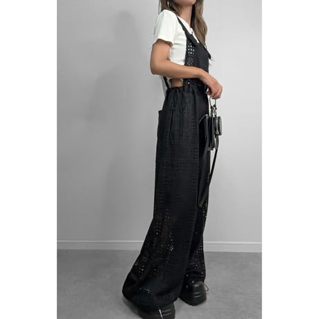 エアリークロシェサロペット【BLACK】