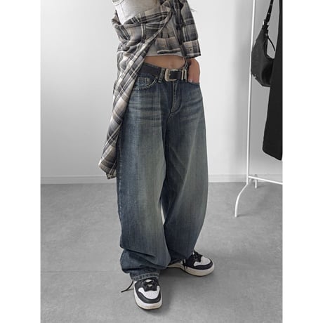 ウォッシュバギーカーブDENIM