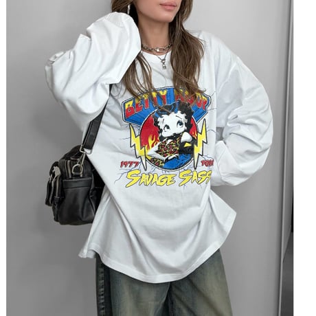 ワイドロンT  "BETTY ROCK" 【WHITE】